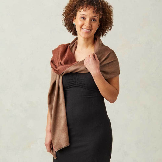 Brown stripes Kashmiri Scarf
