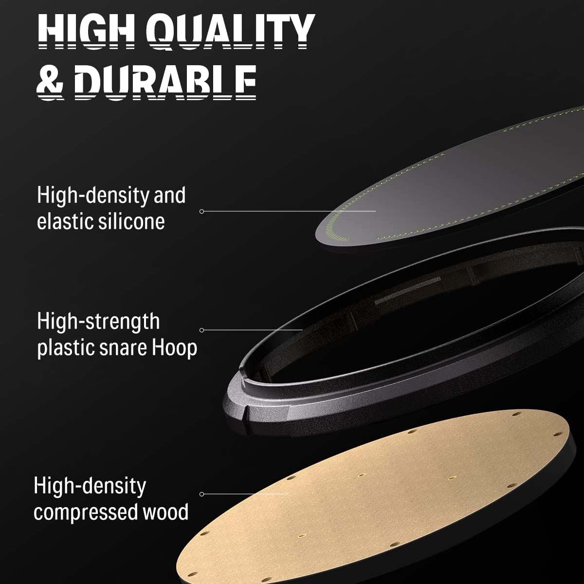 12-Inch Quiet Drum Practice Pad