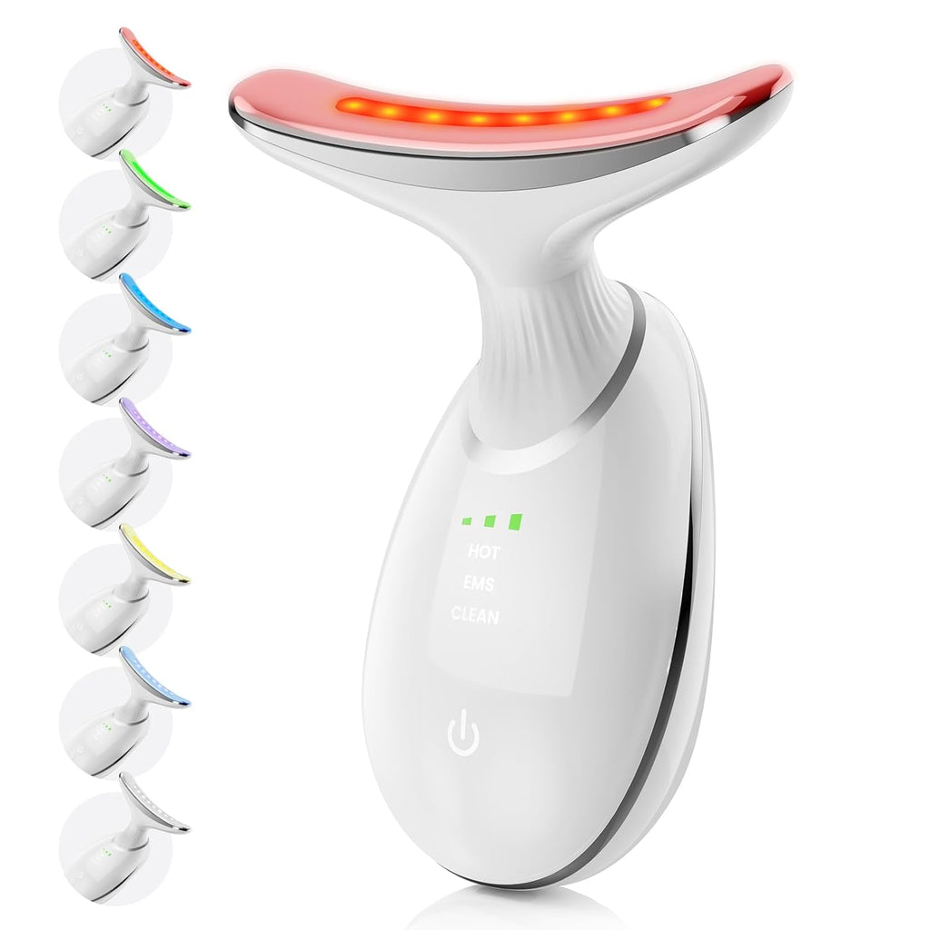 7-Color LED Facial Therapy Device, 3-in-1 Skin Care Tool for Wrinkle Reduction, Anti-Aging