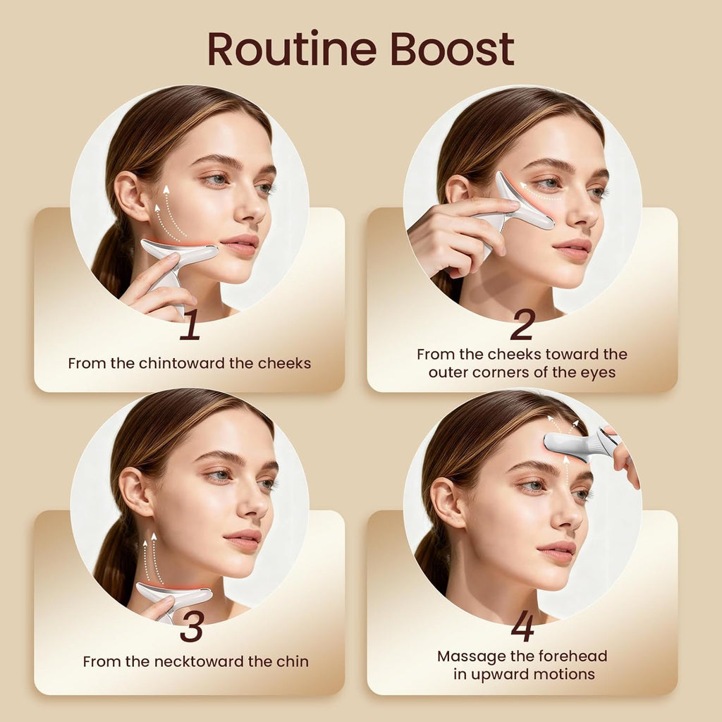 7-Color LED Facial Therapy Device, 3-in-1 Skin Care Tool for Wrinkle Reduction, Anti-Aging
