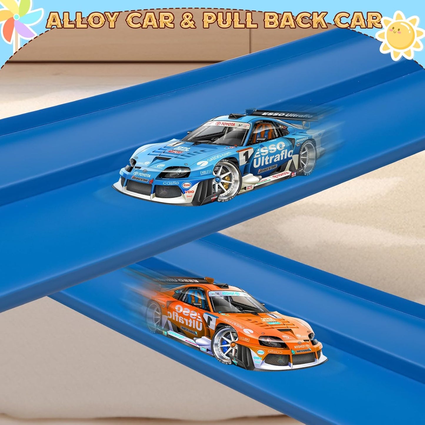 Toy Car Track 15ft Starter Set - The perfect gift for little car lovers