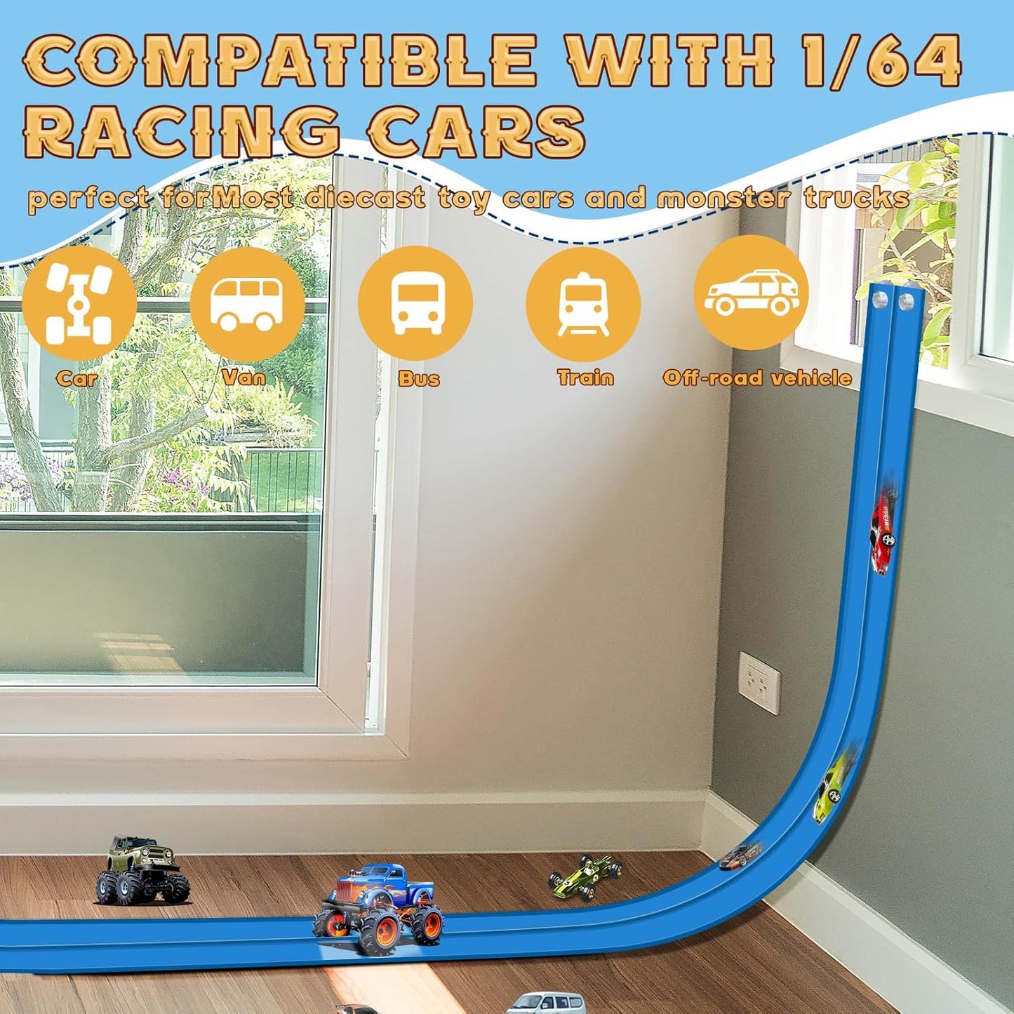 Toy Car Track 15ft Starter Set - The perfect gift for little car lovers