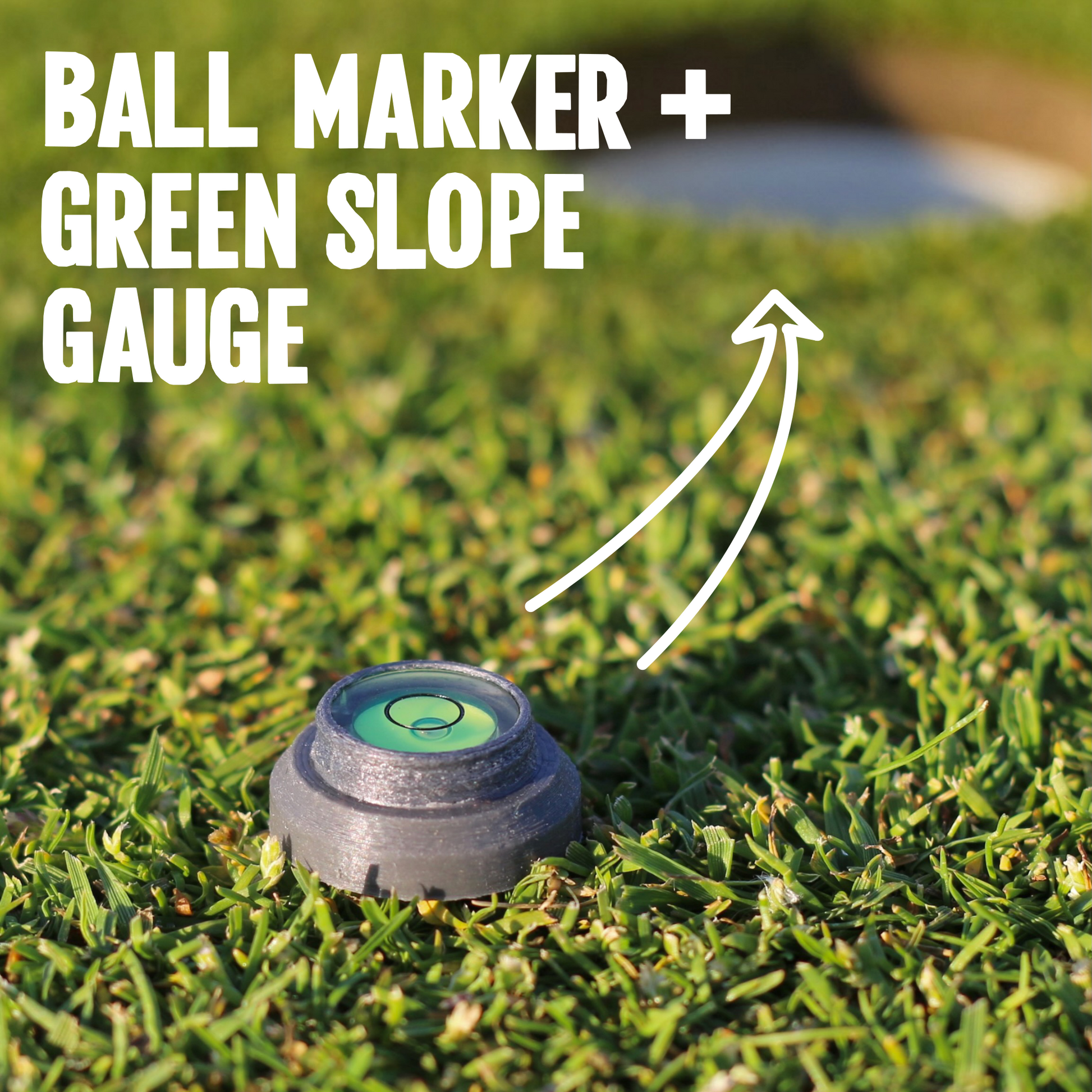 6-in-1 Golf Tool – Matte Gray Golf Tee with Club Groove Cleaner, Rangefinder, Phone Stand, Pencil, Ball Marker & Green Slope Meter