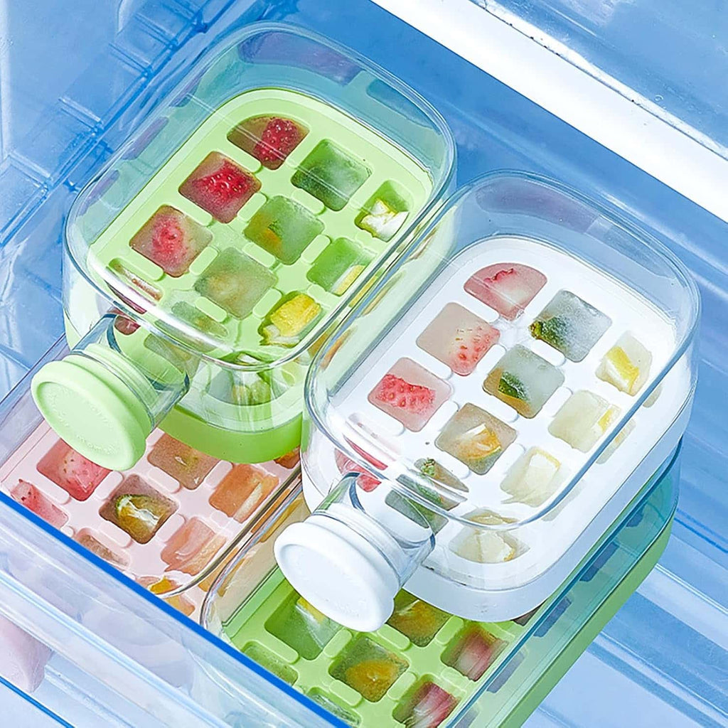 2-in-1 Ice Maker & Water Bottle with Straw – 800ml (White) ✨