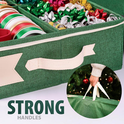 Premium wrapping paper storage box with 6 individual pockets