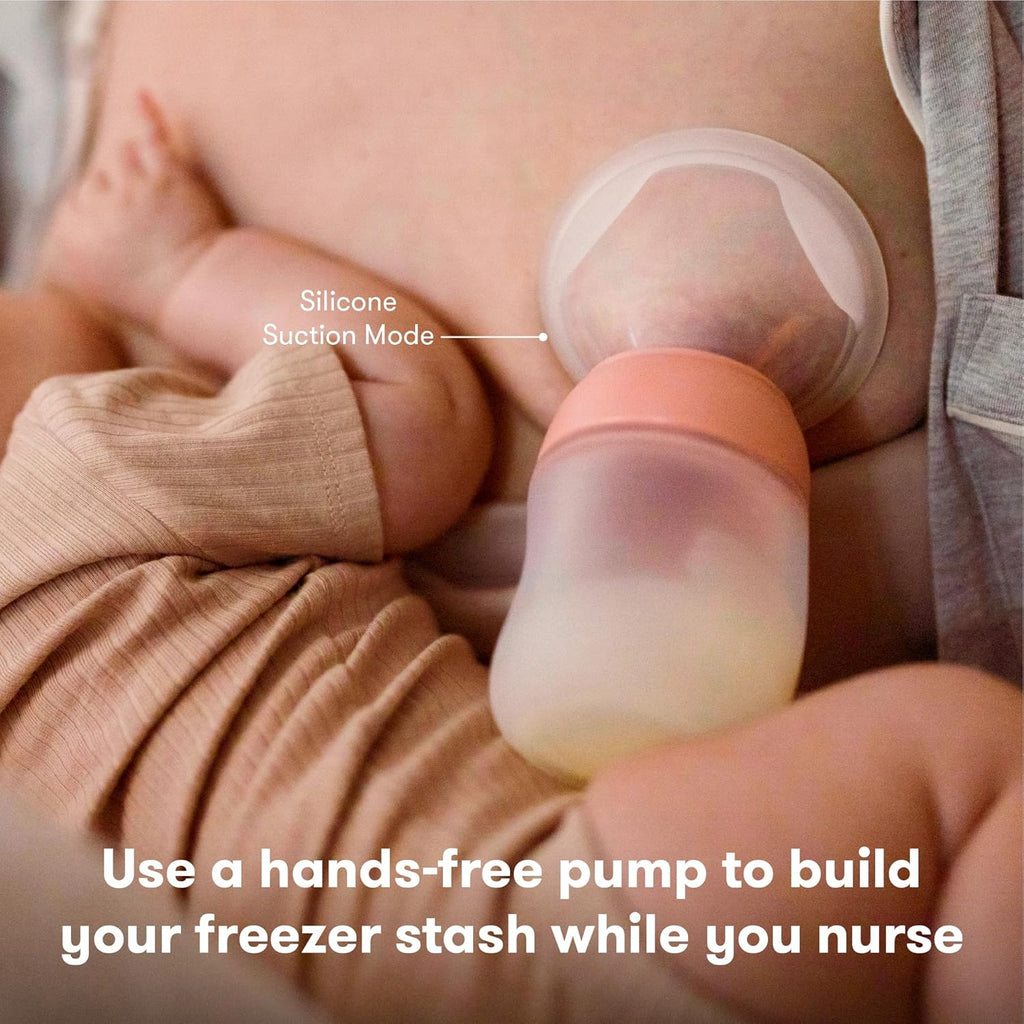 2-in-1 Breast Pump – Manual and Hands-Free Wireless Milk Collector