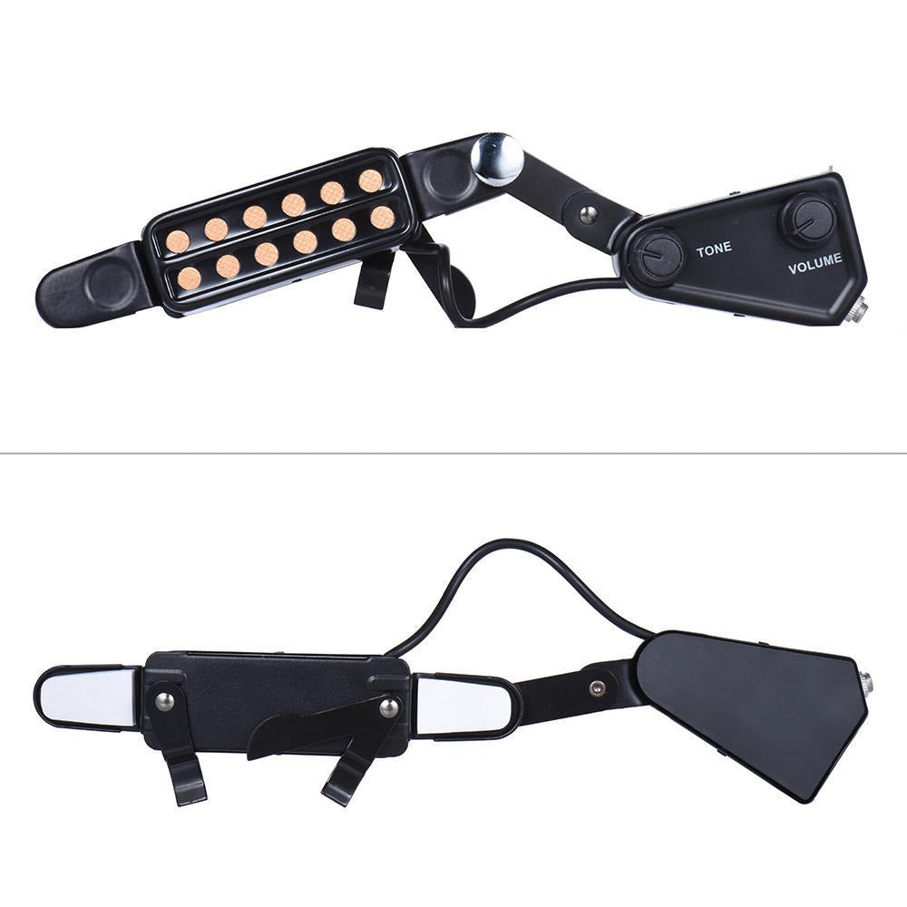 12-Hole Acoustic Guitar Sound Hole Pickup Magnetic Transducer with Audio Cable