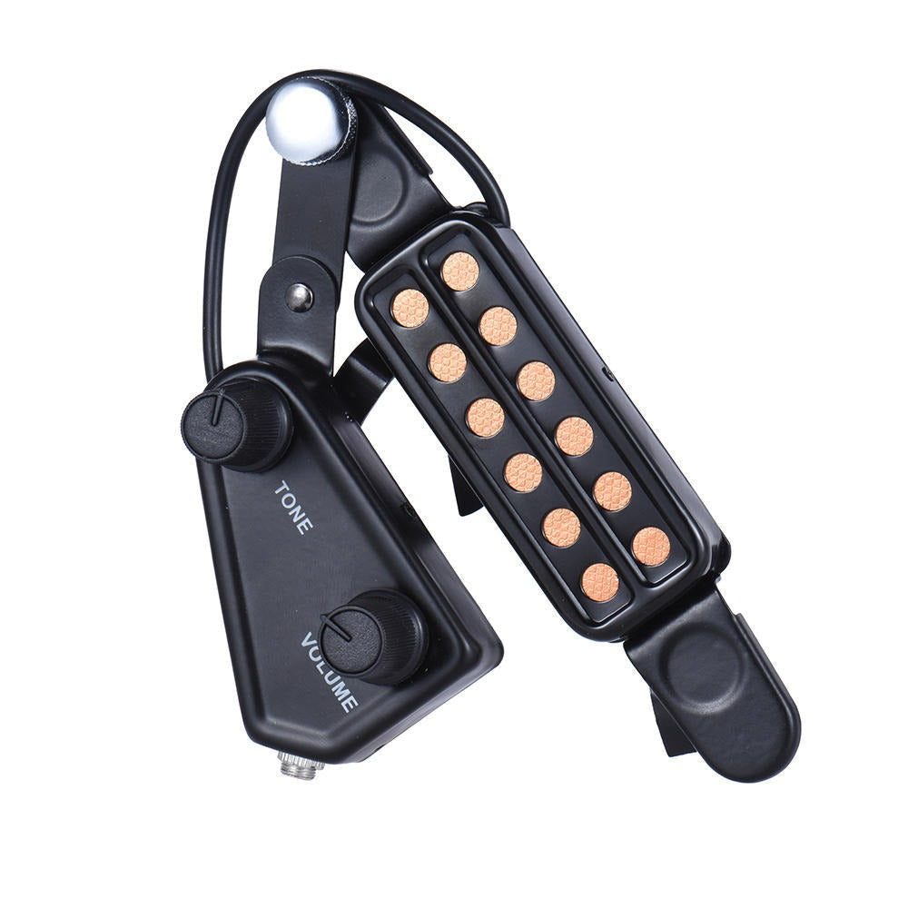 12-Hole Acoustic Guitar Sound Hole Pickup Magnetic Transducer with Audio Cable